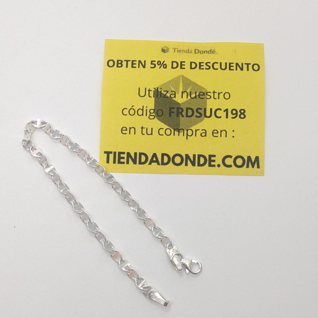 PULSERA TEJIDO ESPECIAL PLATA .925 18 CM 3.3 GR (NUEVO)