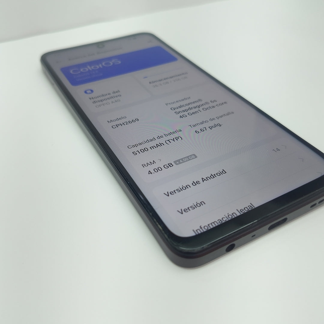 CELULAR OPPO A40 CPH2669 (2024) 256 GB 4 GB RAM (SEMINUEVO)