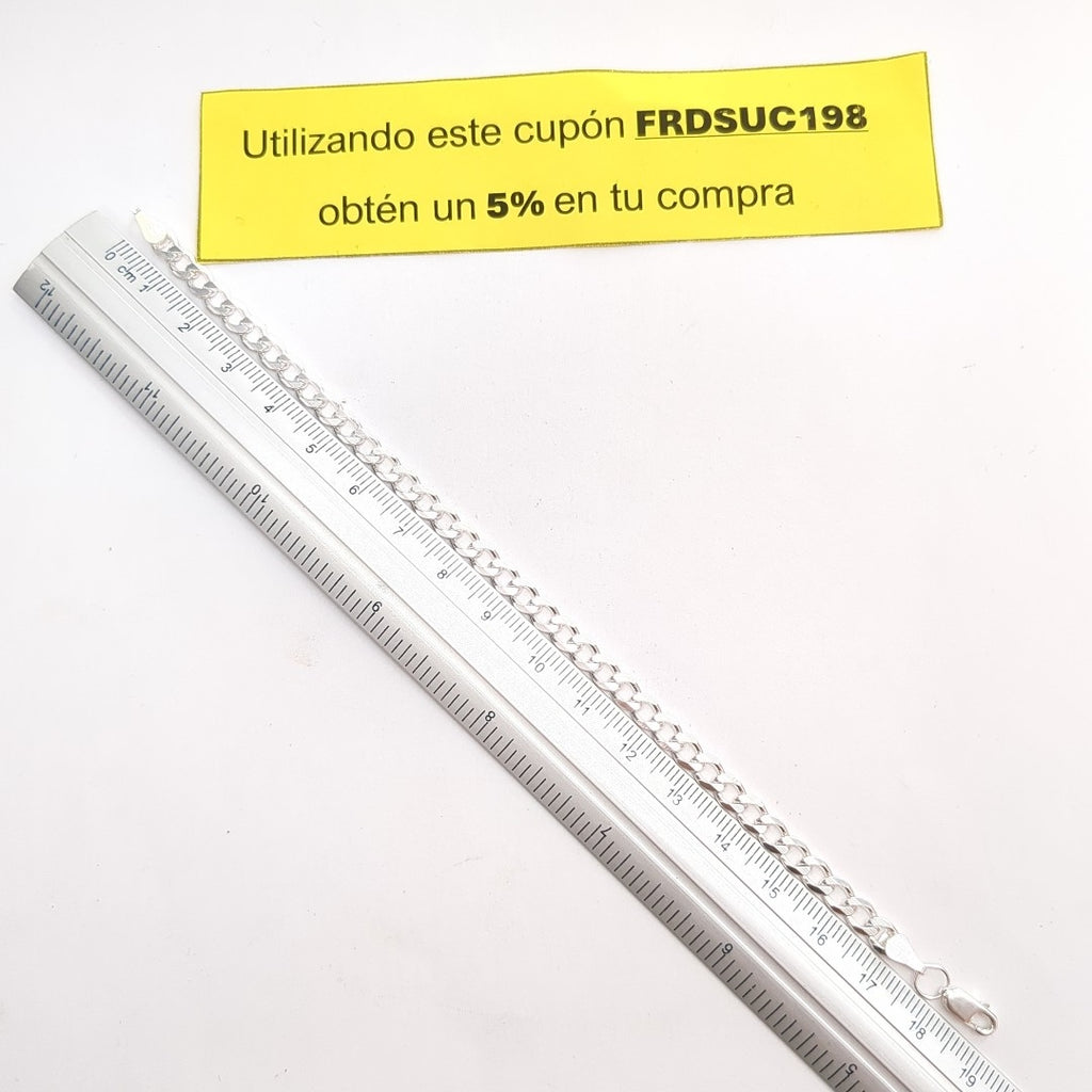 PULSERA BARBADA PLATA .925 18 CM 5.73 GR (NUEVO)