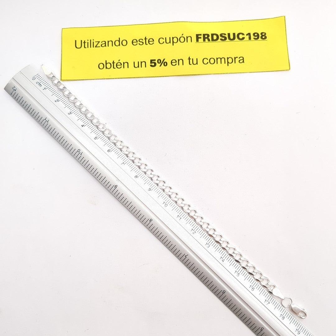 PULSERA BARBADA PLATA .925 18 CM 5.73 GR (NUEVO)