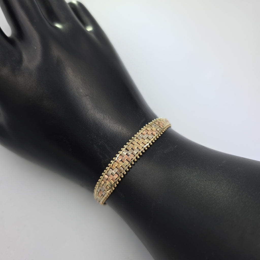 PULSERA ORO, ORO COMBINADO 10 K 7.4 GRMS (SEMINUEVO)