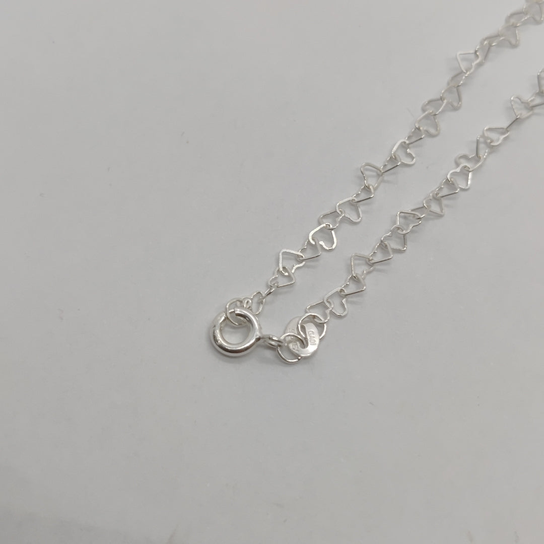 CADENA CORAZONES PLATA .925 50 CM 2.52 GR (NUEVO)