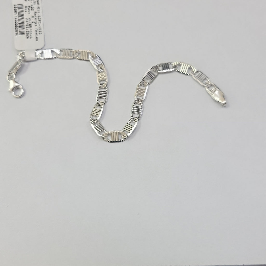 PULSERA TEJIDO ESPEJO PLATA .925 21 CM 7.5 GR (NUEVO)