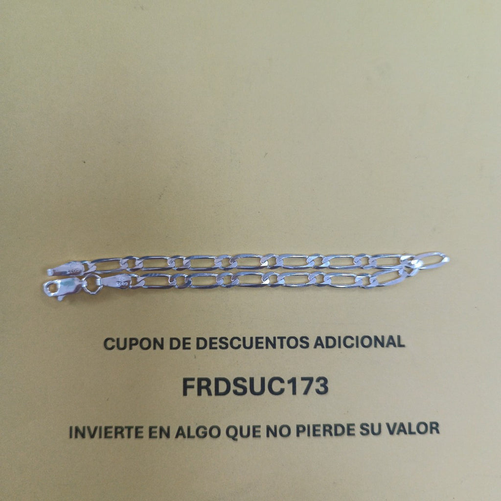 PULSERA TEJIDO 1X1 PLATA .925 18 CM 3.5 GR (NUEVO)