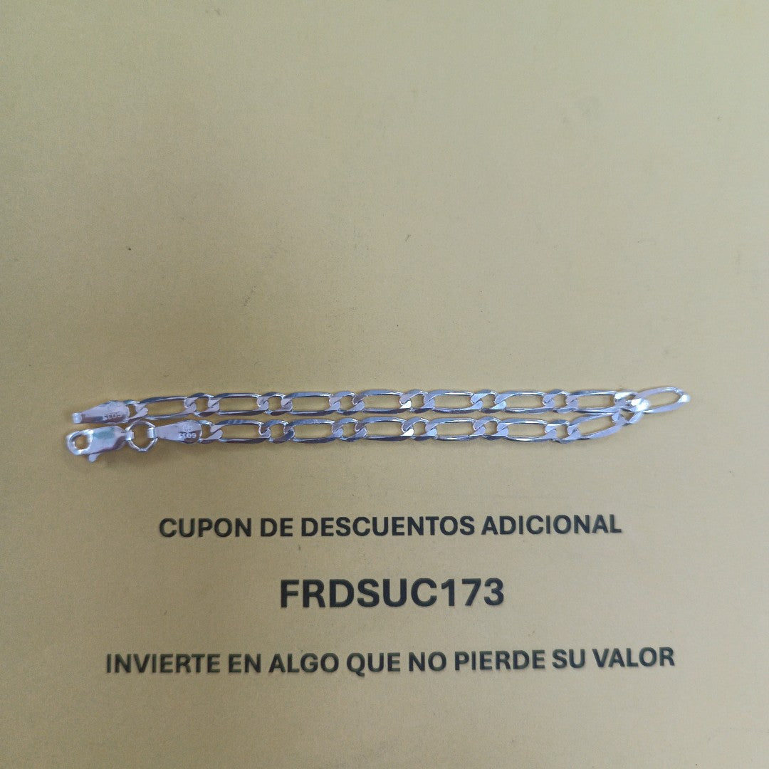 PULSERA TEJIDO 1X1 PLATA .925 18 CM 3.5 GR (NUEVO)