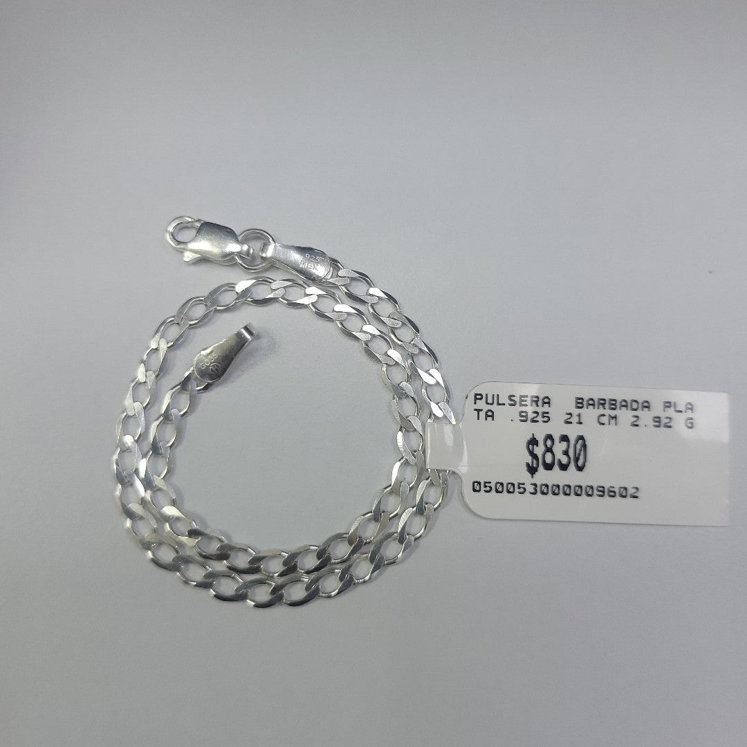PULSERA BARBADA PLATA .925 21 CM 2.92 GR (NUEVO)