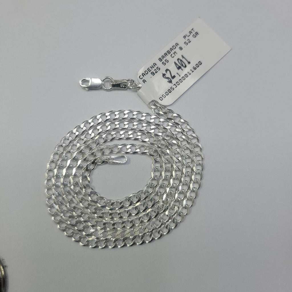 CADENA BARBADA PLATA .925 55 CM 8.52 GR (NUEVO)