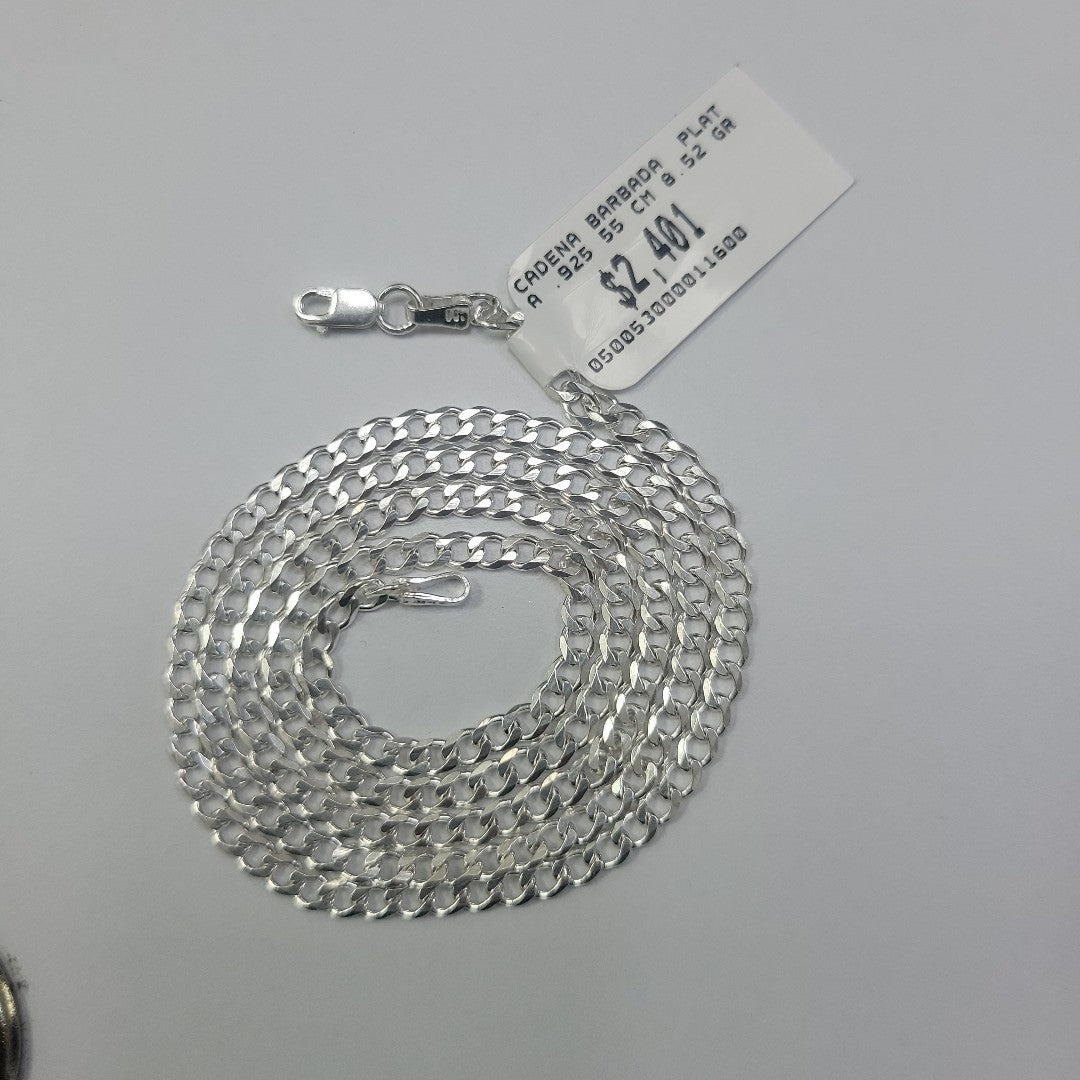 CADENA BARBADA PLATA .925 55 CM 8.52 GR (NUEVO)