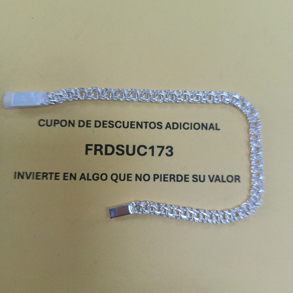PULSERA TEJIDO CHINO PLATA .925 18 CM 8.4 GR (NUEVO)
