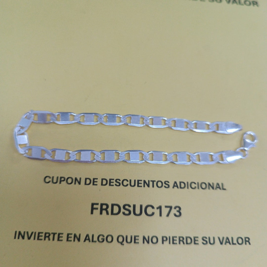 PULSERA TEJIDO ESPEJO PLATA .925 21 CM 8 GR (NUEVO)