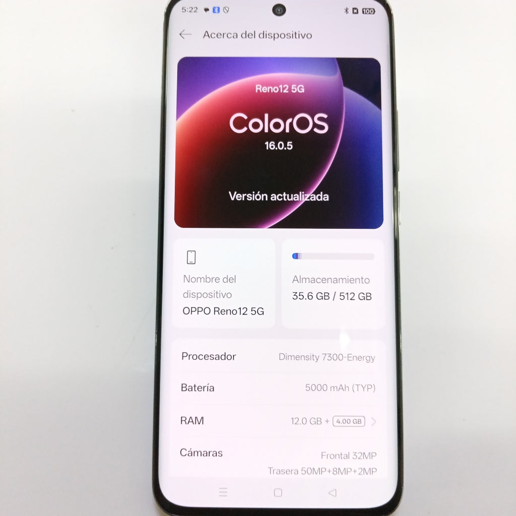 CELULAR OPPO RENO12 5G CPH2625 (2024) 512 GB 12 GB RAM (SEMINUEVO)