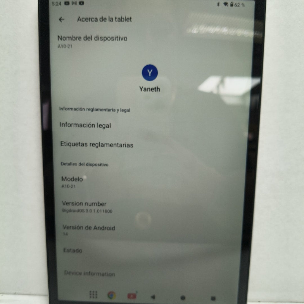 TABLETA ACER ICONIA TAB A10 A10-21 (2024) 64 GB 4 GB RAM (SEMINUEVO)
