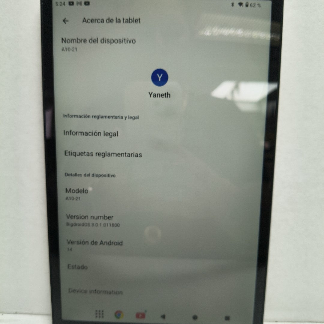 TABLETA ACER ICONIA TAB A10 A10-21 (2024) 64 GB 4 GB RAM (SEMINUEVO)