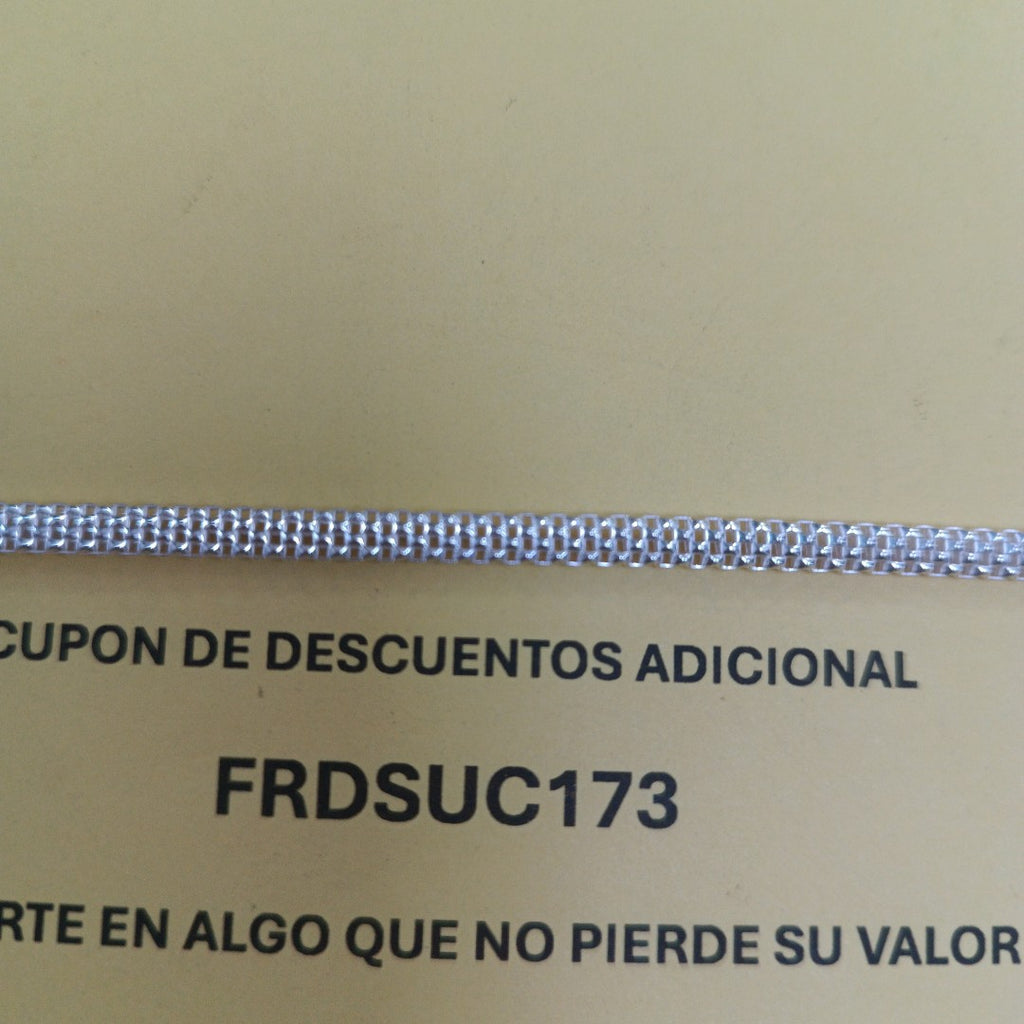 PULSERA TEJIDO ESPECIAL PLATA .925 18 CM 4.9 GR (NUEVO)