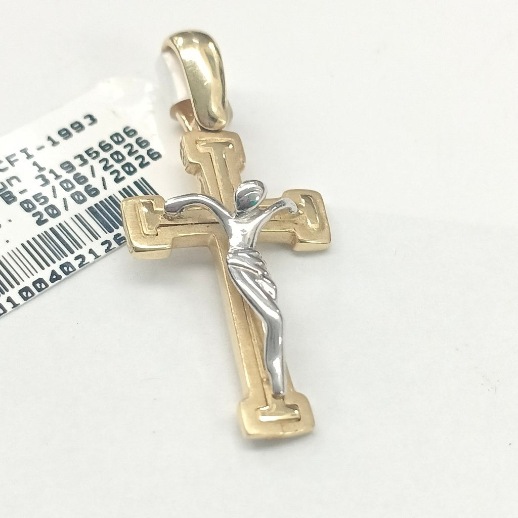 CRUCIFIJO ORO, ORO BLANCO 14 K 4.4 GRMS (SEMINUEVO)