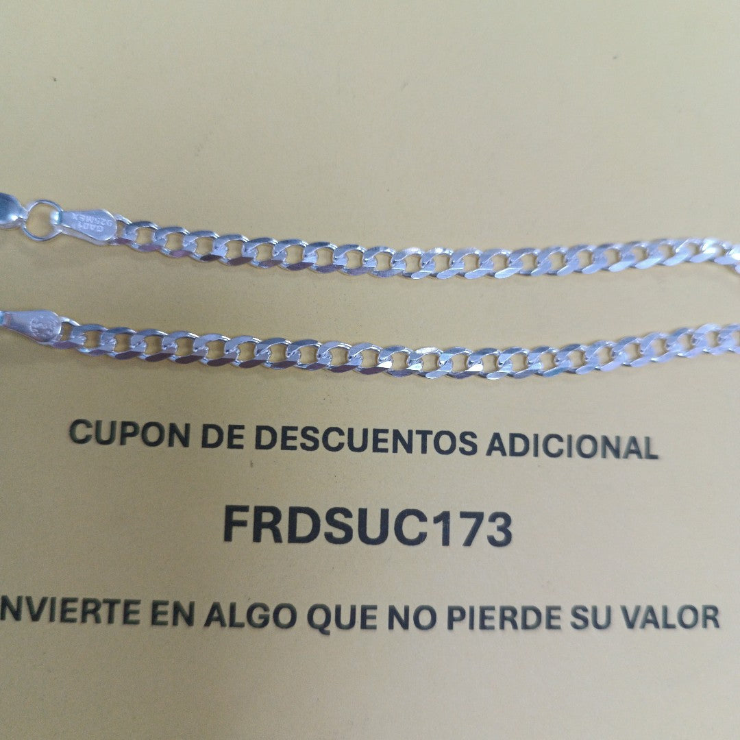 PULSERA BARBADA PLATA .925 21 CM 4.3 GR (NUEVO)