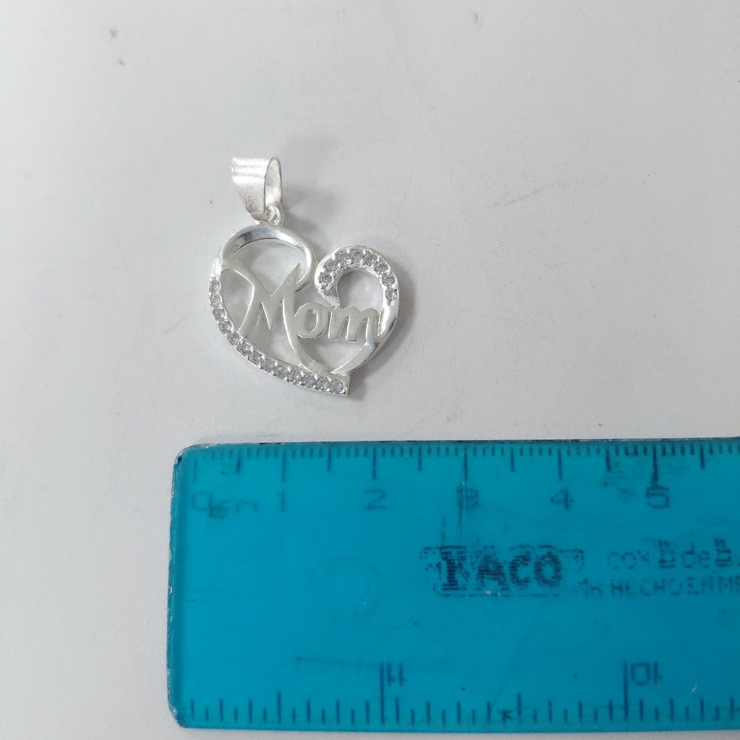 DIJE CORAZON C/CIRCONIAS PLATA .925 3.1 GR (NUEVO)