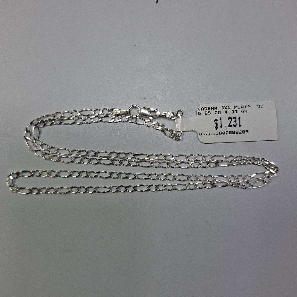 CADENA 3X1 PLATA .925 55 CM 4.33 GR (NUEVO)