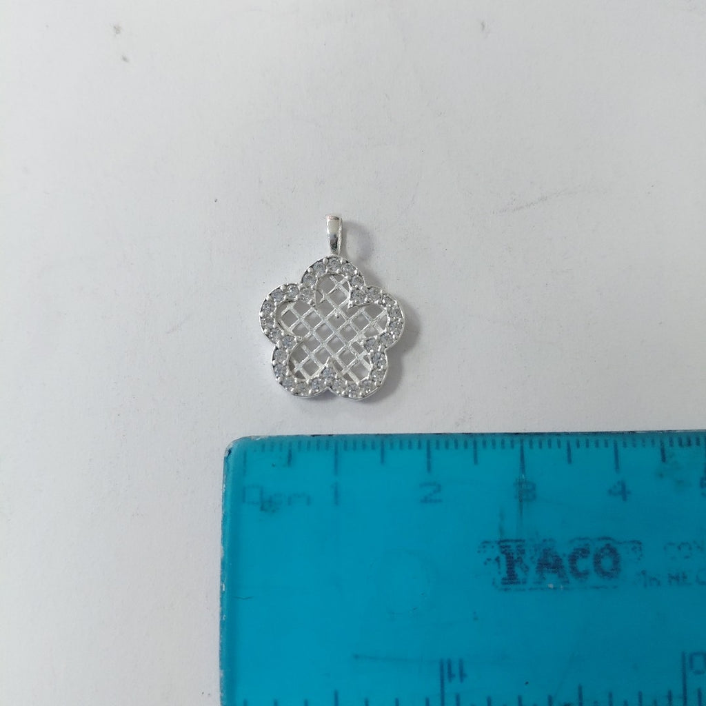 DIJE FLOR CON CIRCONIAS PLATA .925 1.7 GR (NUEVO)