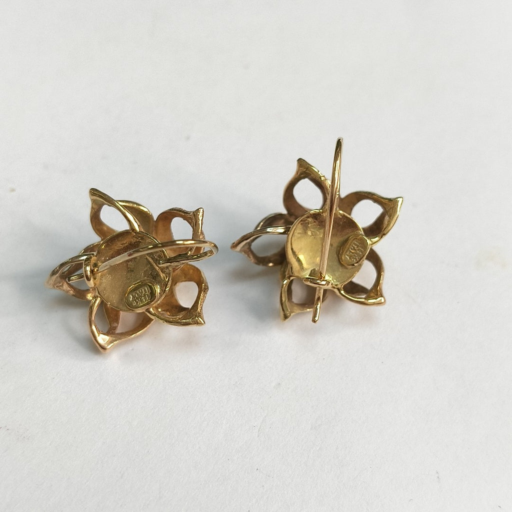 ARETES PAR ORO, ORO COMBINADO 14 K 8.4 GRMS (SEMINUEVO)