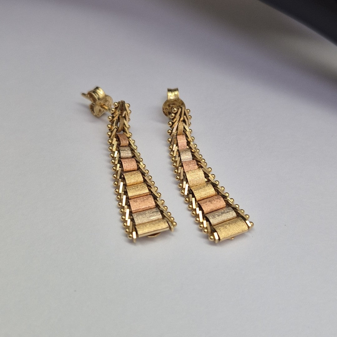 ARETES PAR ORO,ORO COMBINADO 14 K 3,20 GRMS (SEMINUEVO)