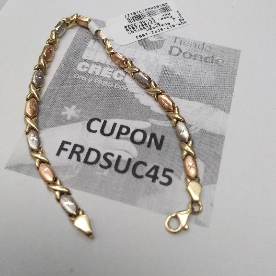 PULSERA ORO COMBINADO 14 K 4.7 GRMS (SEMINUEVO)
