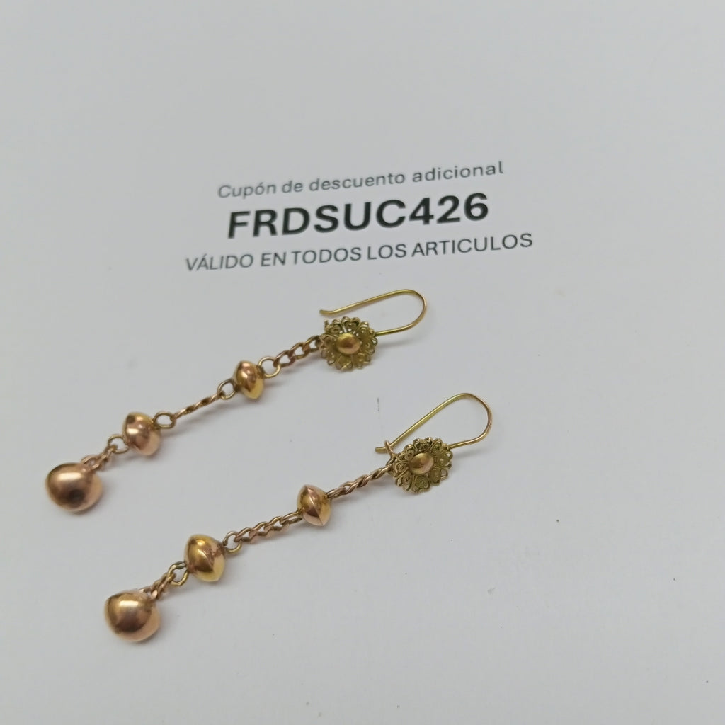 ARETES PAR ORO 8 K 3.8 GRMS (SEMINUEVO)