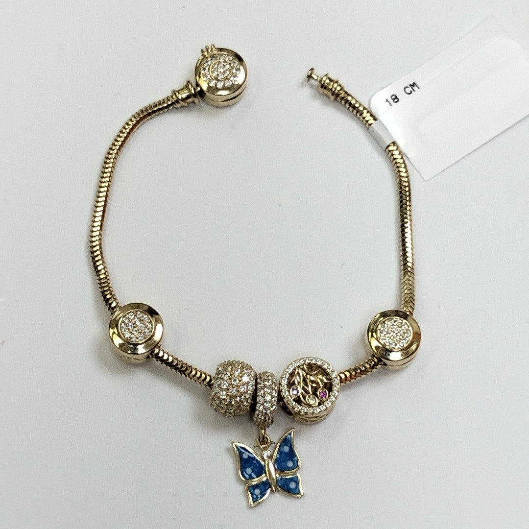 PULSERA CHARM ORO 14K 17.5 (NUEVO)