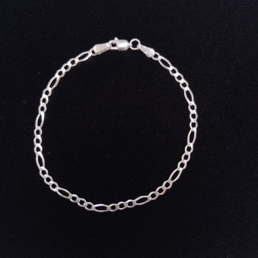 PULSERA TEJIDO 3X1 PLATA .925 21 CM 3.2 GR (NUEVO)
