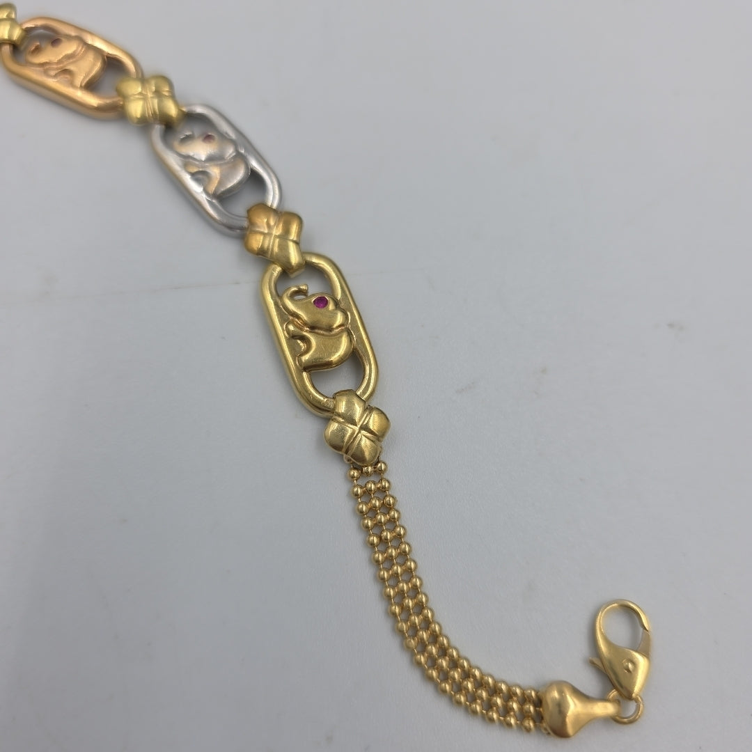 PULSERA ORO COMBINADO 14 K 11,00 GRMS (SEMINUEVO)