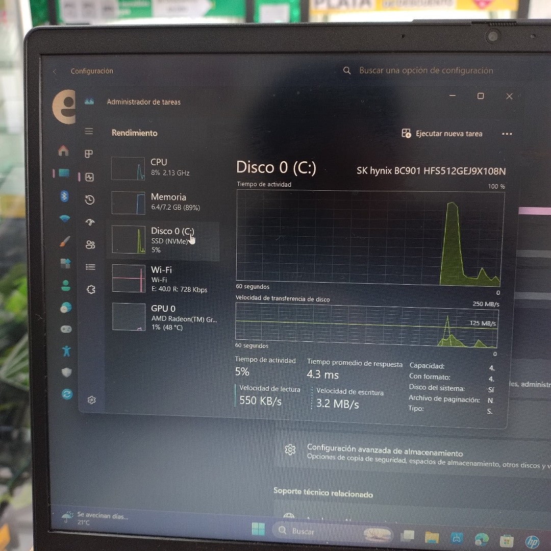 LAPTOP HP 15-FC0043LA (2025) 512 GB SSD 8 GB RAM (SEMINUEVO)