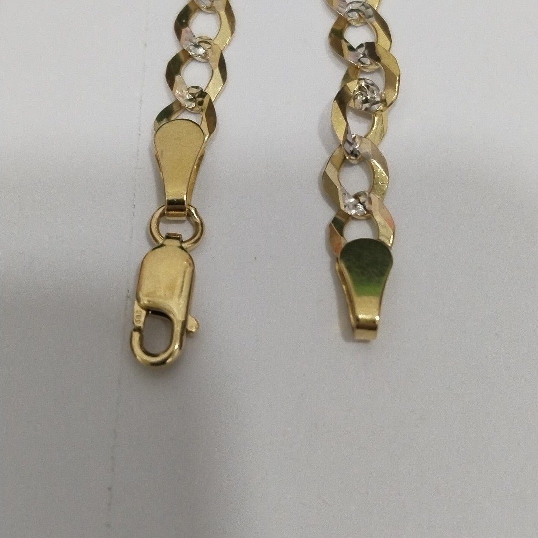 PULSERAS BARBADA DIAMANTADA ORO 14K 18 CM 4 GR (NUEVO)