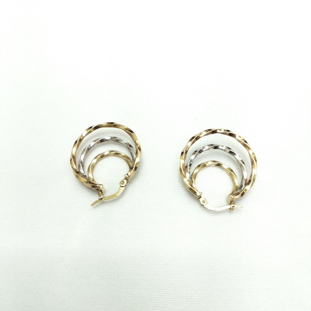 ARRACADAS PAR ORO COMBINADO 14 K 2,60 GRMS (SEMINUEVO)