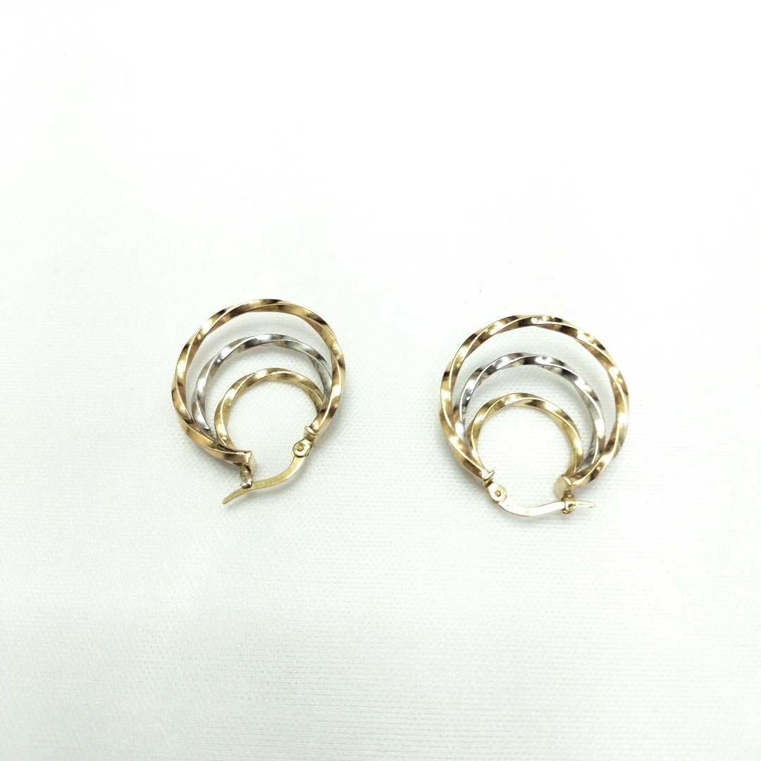 ARRACADAS PAR ORO COMBINADO 14 K 2,60 GRMS (SEMINUEVO)