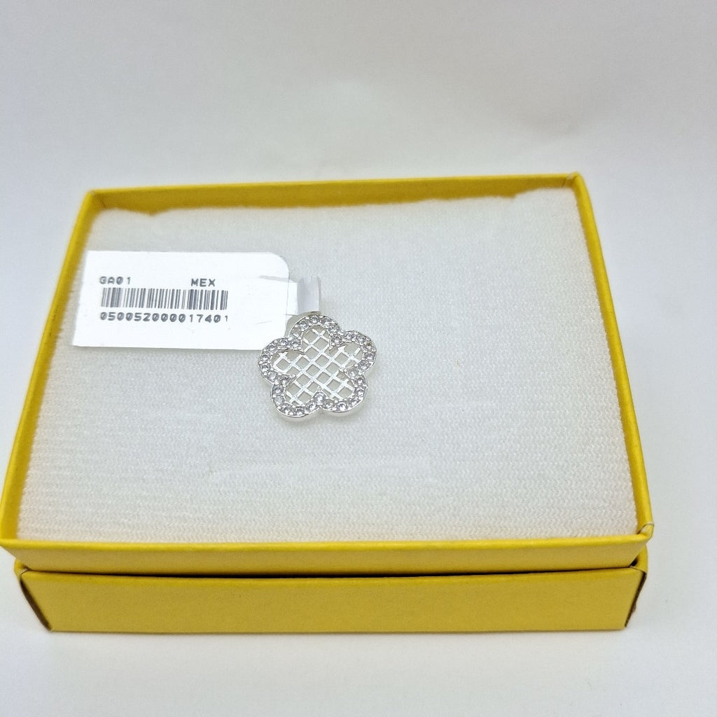 DIJE FLOR CON CIRCONIAS PLATA .925 1.7 GR (NUEVO)