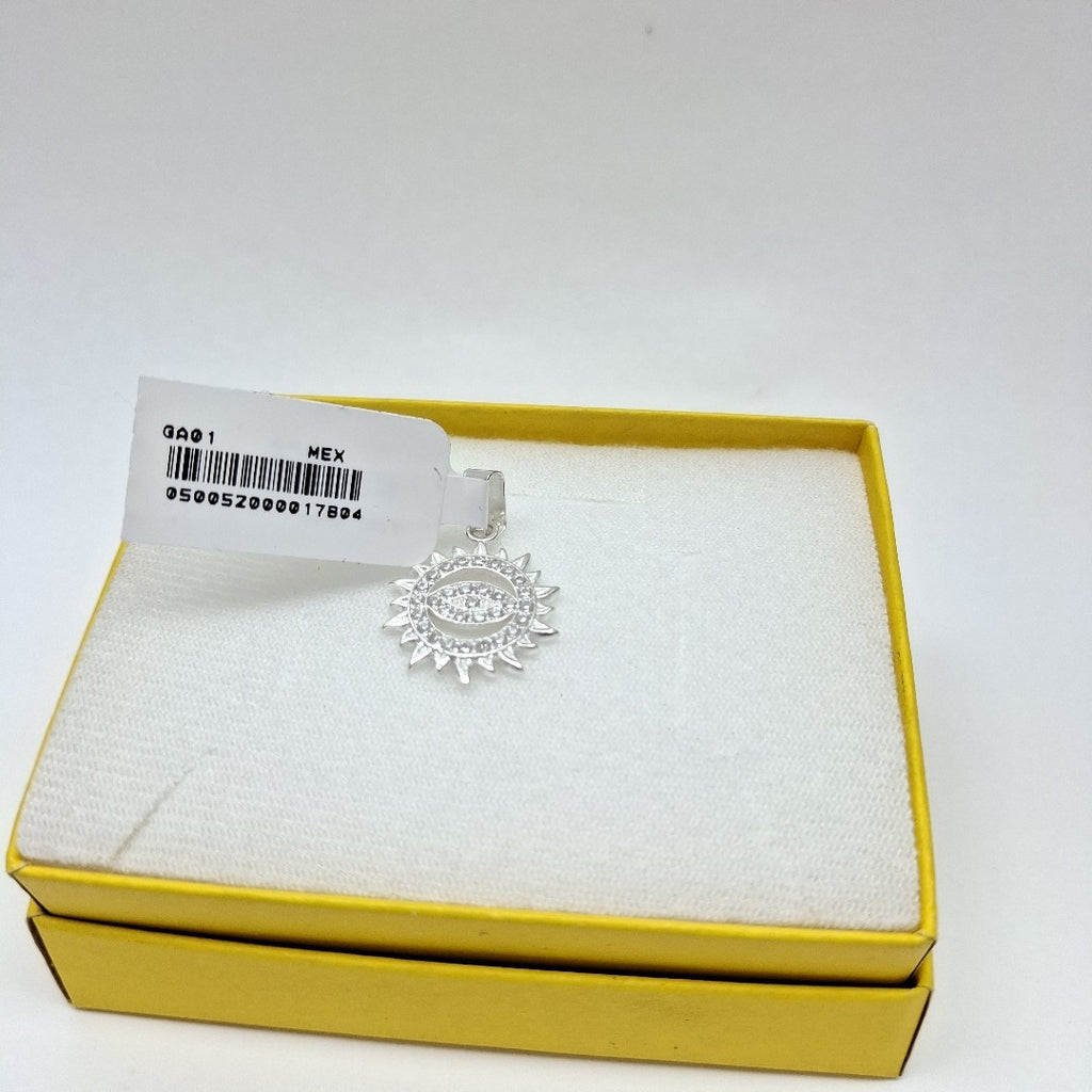 DIJE OJO MAGICO CON CIRCONIAS PLATA .925 2 GR (NUEVO)