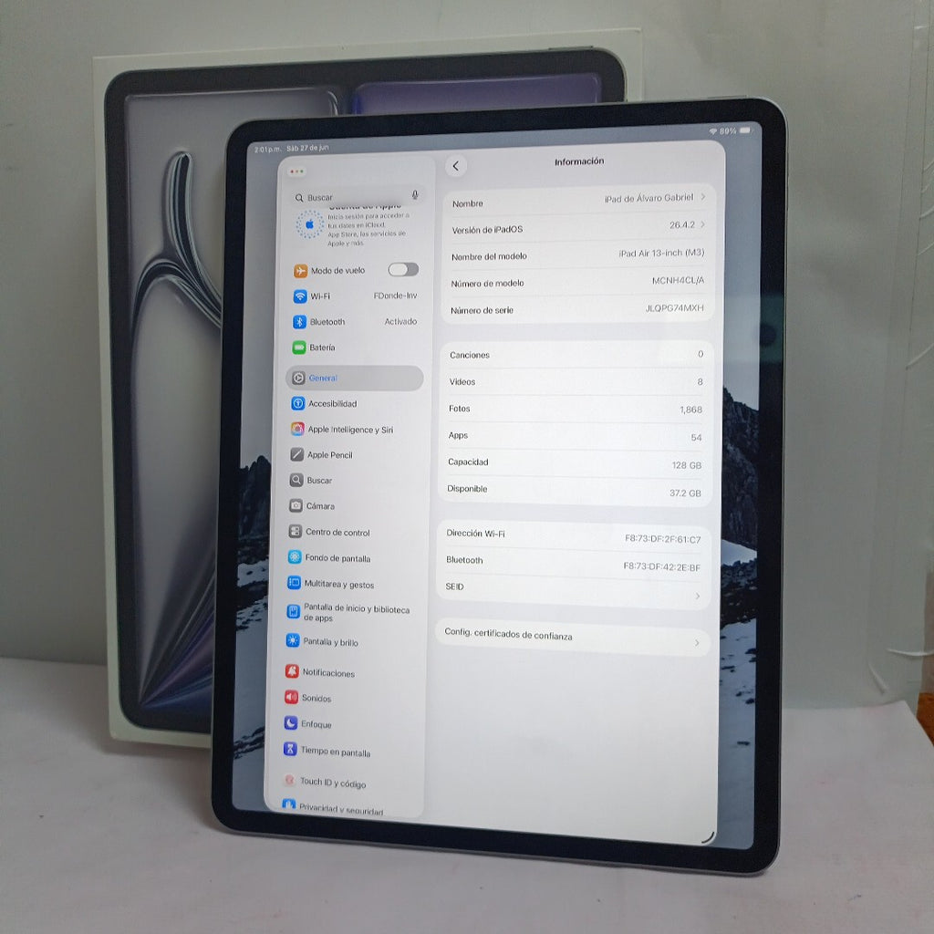 TABLETA APPLE IPAD AIR (M3) 13"A3268 (2025) 128 GB 8 GB RAM (SEMINUEVO)