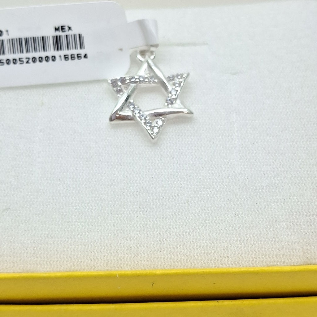 DIJE ESTRELLA DE DAVID C/CIRCONIAS PLATA .925 2.6 GR (NUEVO)