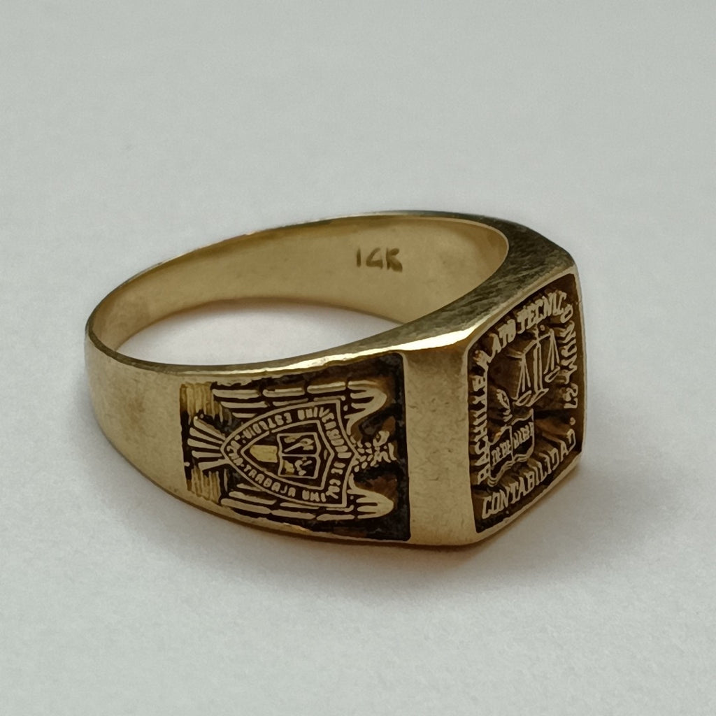 ANILLO DE GRADUACIÓN ORO 14 K 6,00 GRMS (SEMINUEVO)