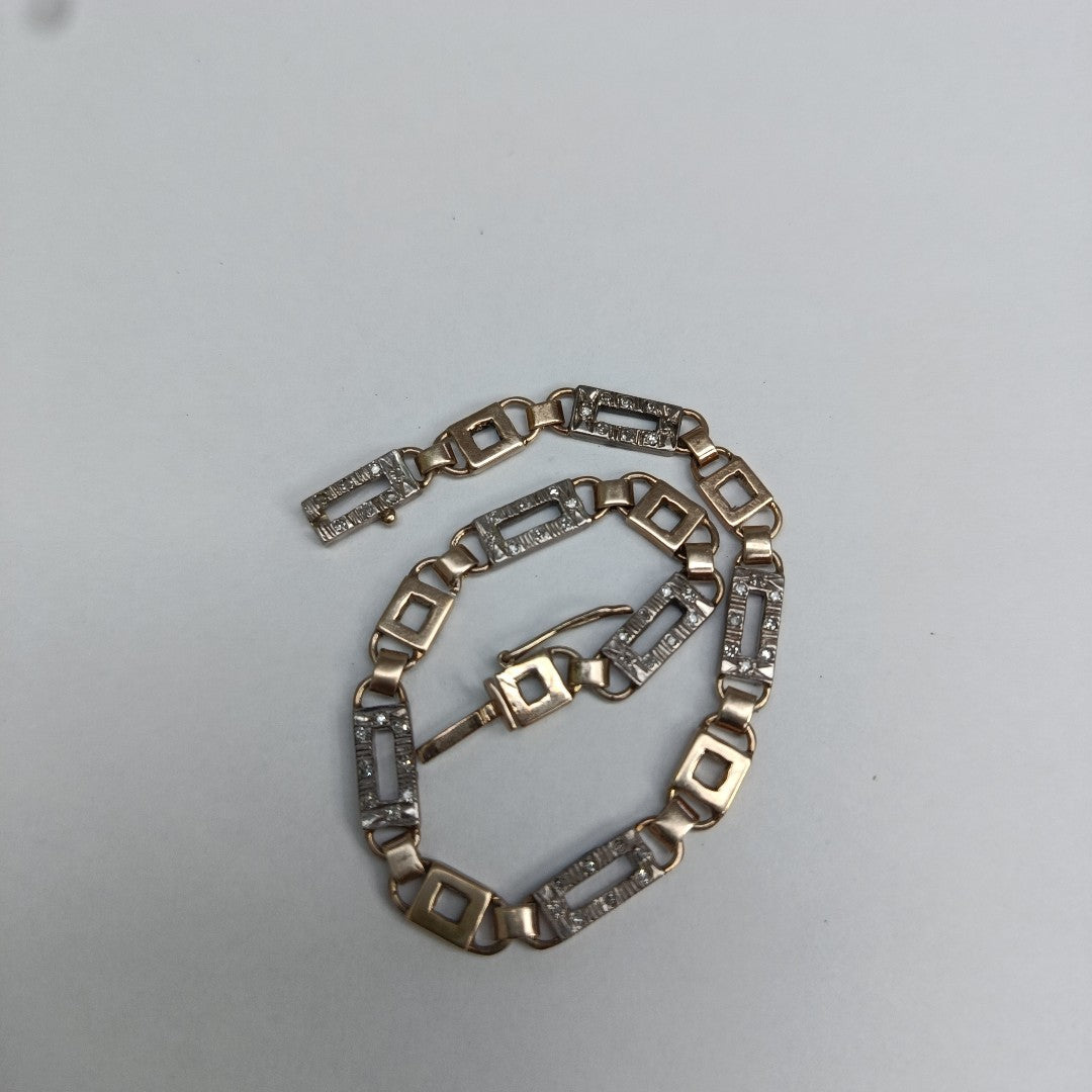 PULSERA ORO COMBINADO 10 K 13.9 GRMS (SEMINUEVO)