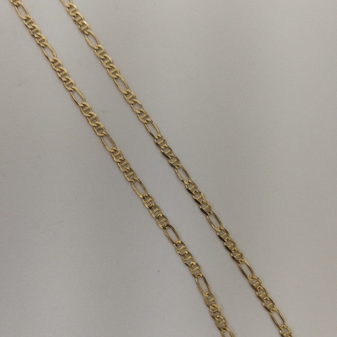 CADENAS TEJIDO FIGARO GUCHI ORO 10K 55 CM 5 GR (NUEVO)