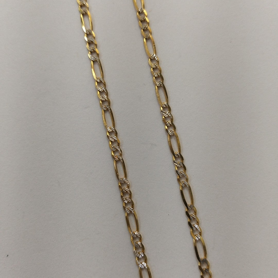CADENAS TEJIDO 3X1 DIAMANTADO ORO 10K 60 CM 7 GR (NUEVO)