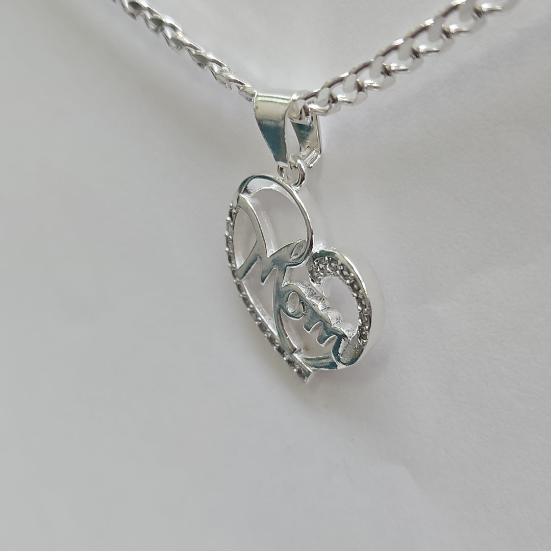 DIJE CORAZON C/CIRCONIAS PLATA .925 3.3 GR (NUEVO)