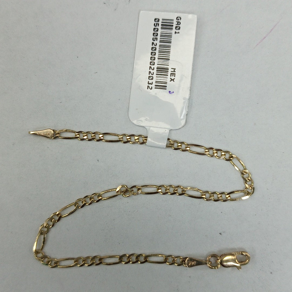 PULSERAS TEJIDO 3X1 ORO 14K 18 CM 1.9 GR (NUEVO)