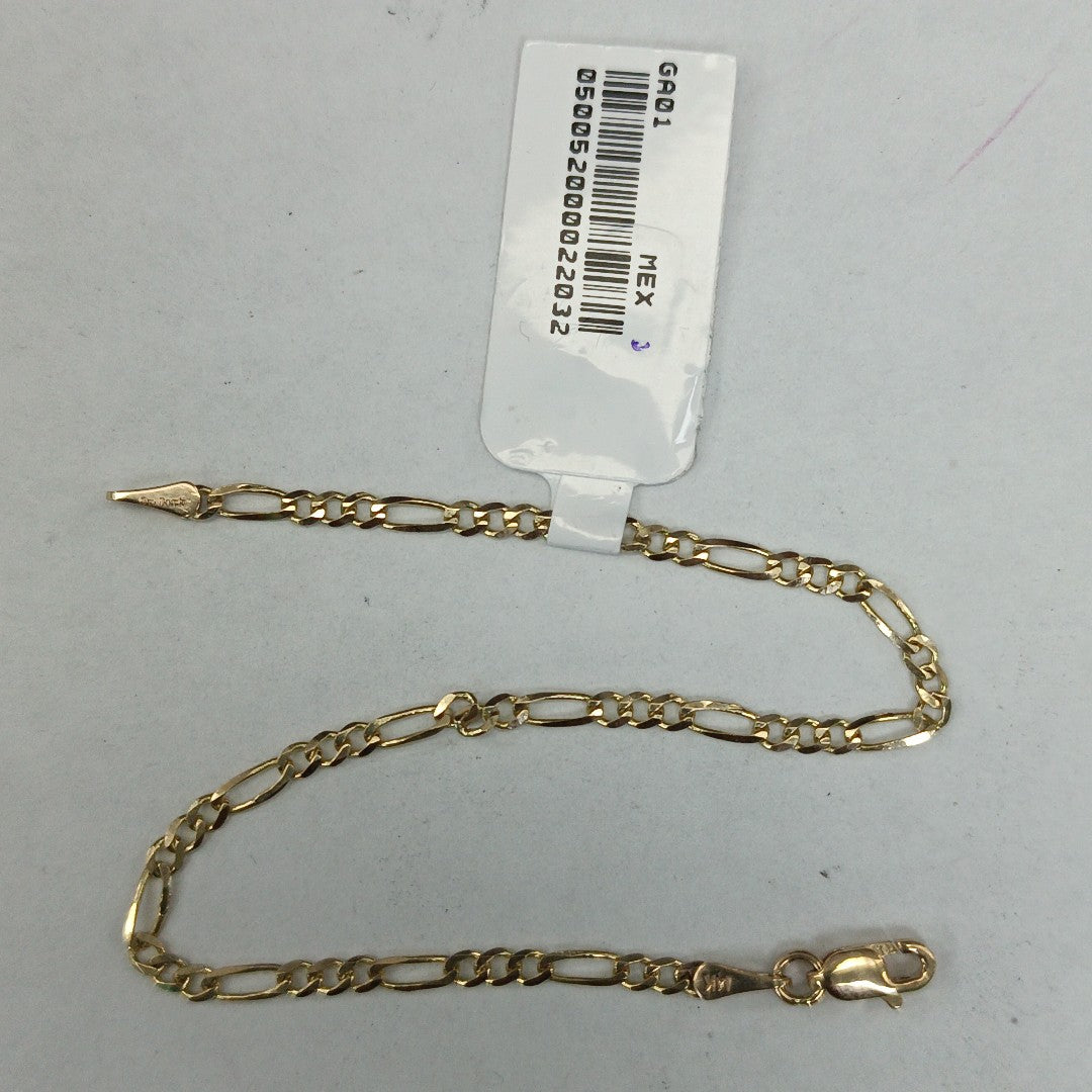 PULSERAS TEJIDO 3X1 ORO 14K 18 CM 1.9 GR (NUEVO)