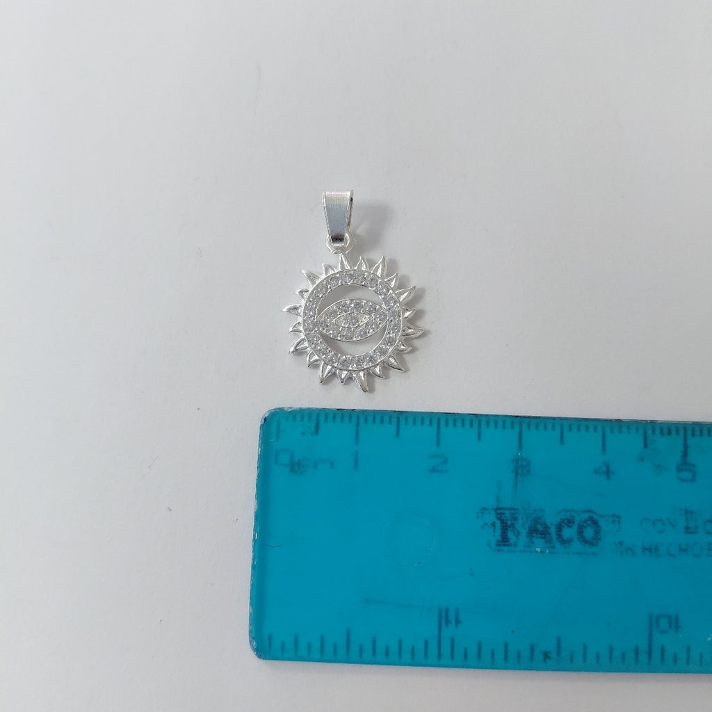 DIJE OJO MAGICO CON CIRCONIAS PLATA .925 2 GR (NUEVO)