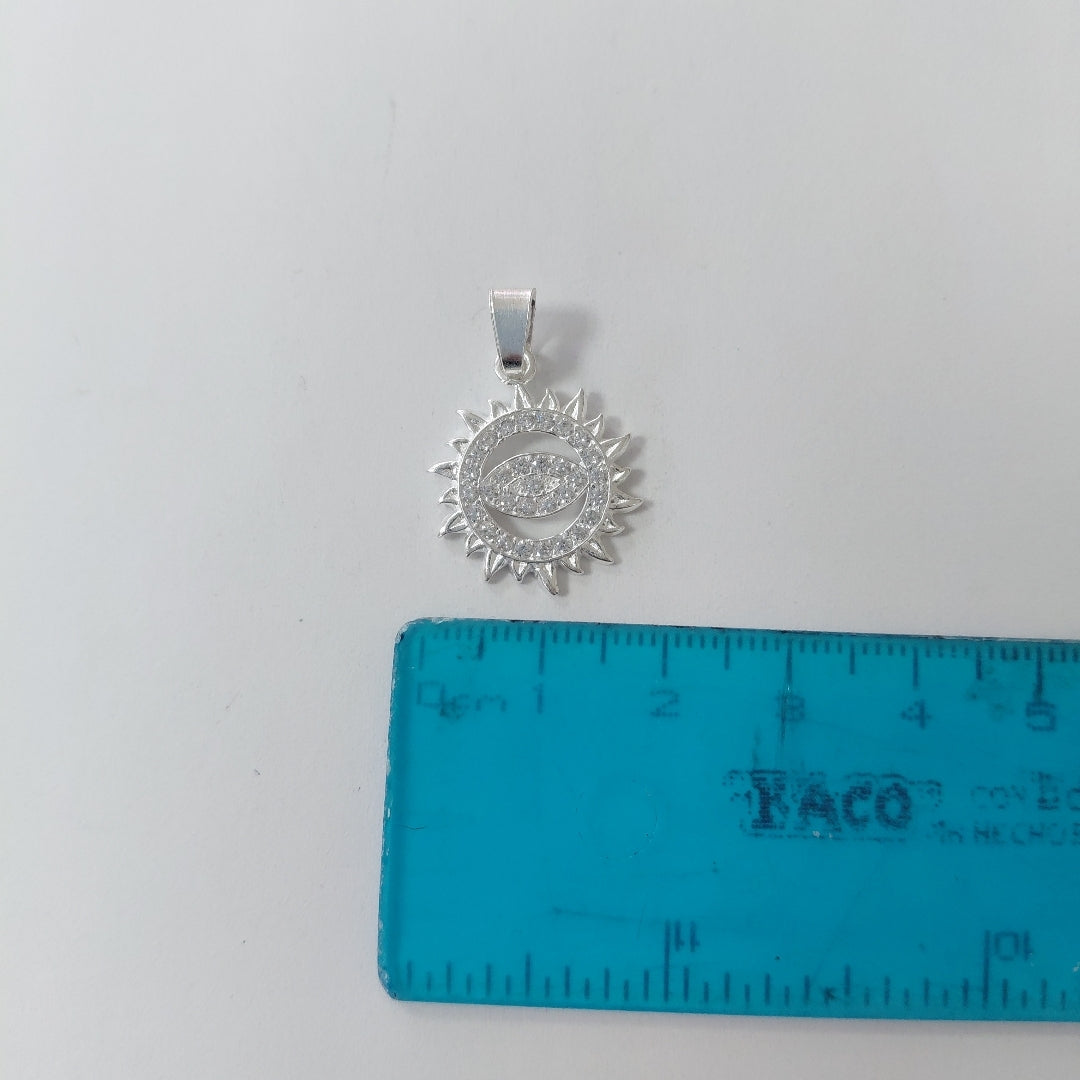 DIJE OJO MAGICO CON CIRCONIAS PLATA .925 2 GR (NUEVO)
