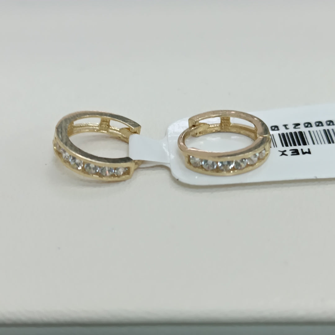 ARETES ARRACADAS C/CIRCONIAS ORO 10K 0.8 GR (NUEVO)