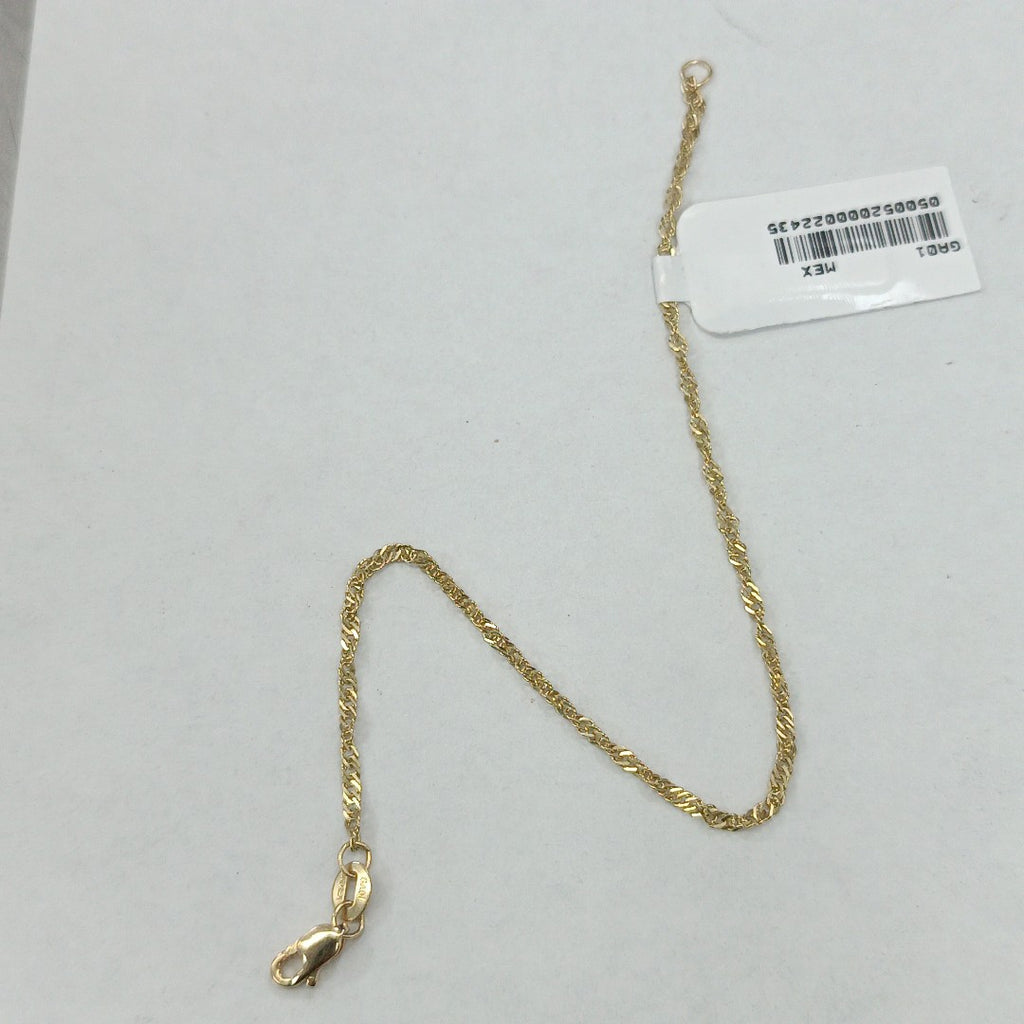 PULSERAS TEJIDO MEDIO TZL ORO 14K 18 CM 1.3 GR (NUEVO)