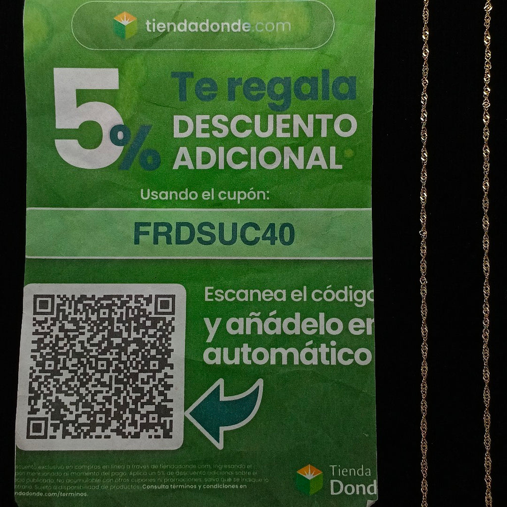 CADENAS TEJIDO MEDIO TZL ORO 14K 55 CM 3.1 GR (NUEVO)